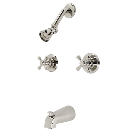 Kingston Brass KB246AXPN Two-Handle Tub and Shower Faucet, Polished Nickel KB246AXPN